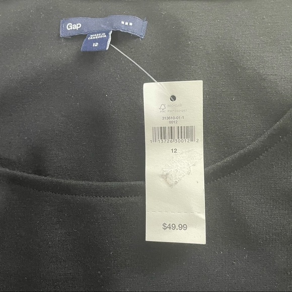 BNWT Gap Ponte Knit Sleeveless Classic Black Sheath Dress 12 - Picture 8 of 14